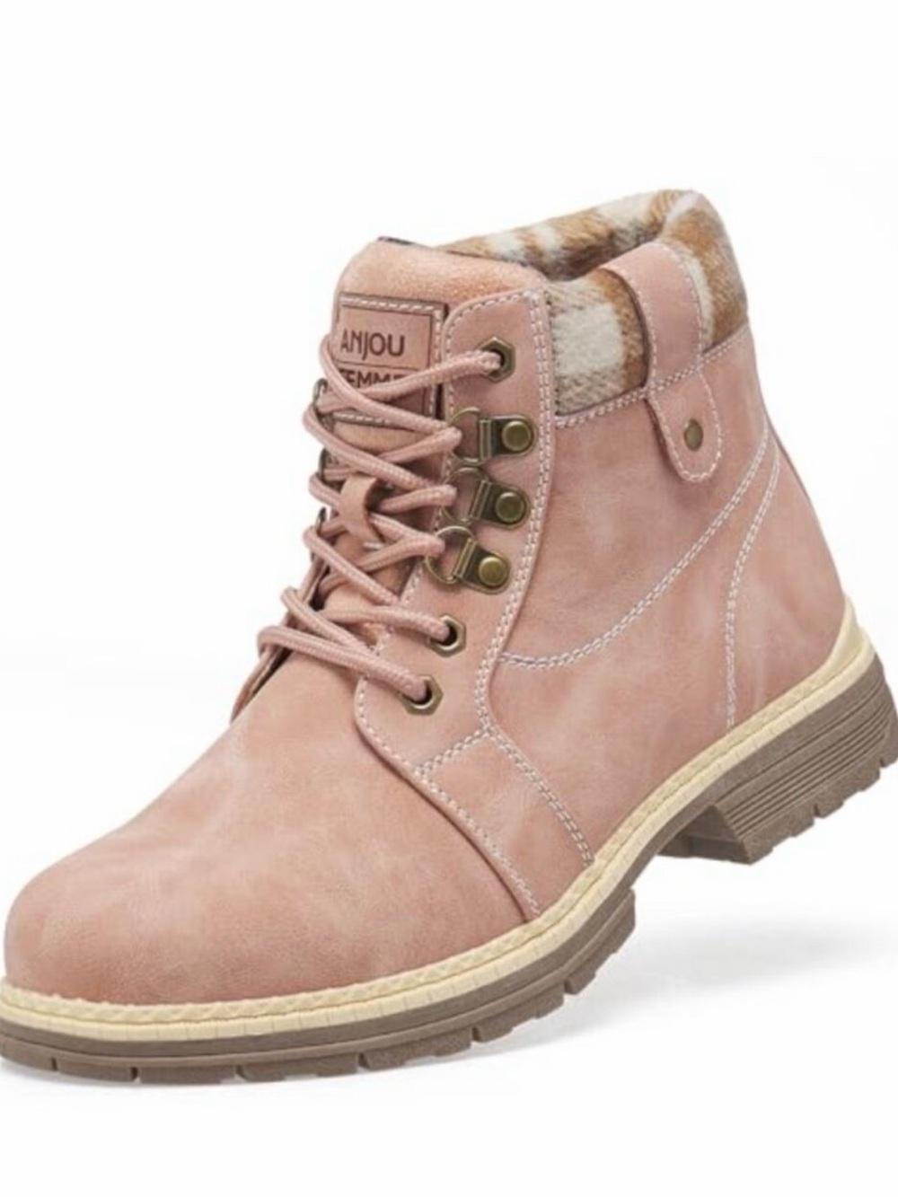 ANJOUFEMME Womens Hiking Boots Waterproof Lightweight Fur
Lined Ankle Boots